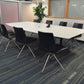 8 seater white boardroom table,  meeting chairs