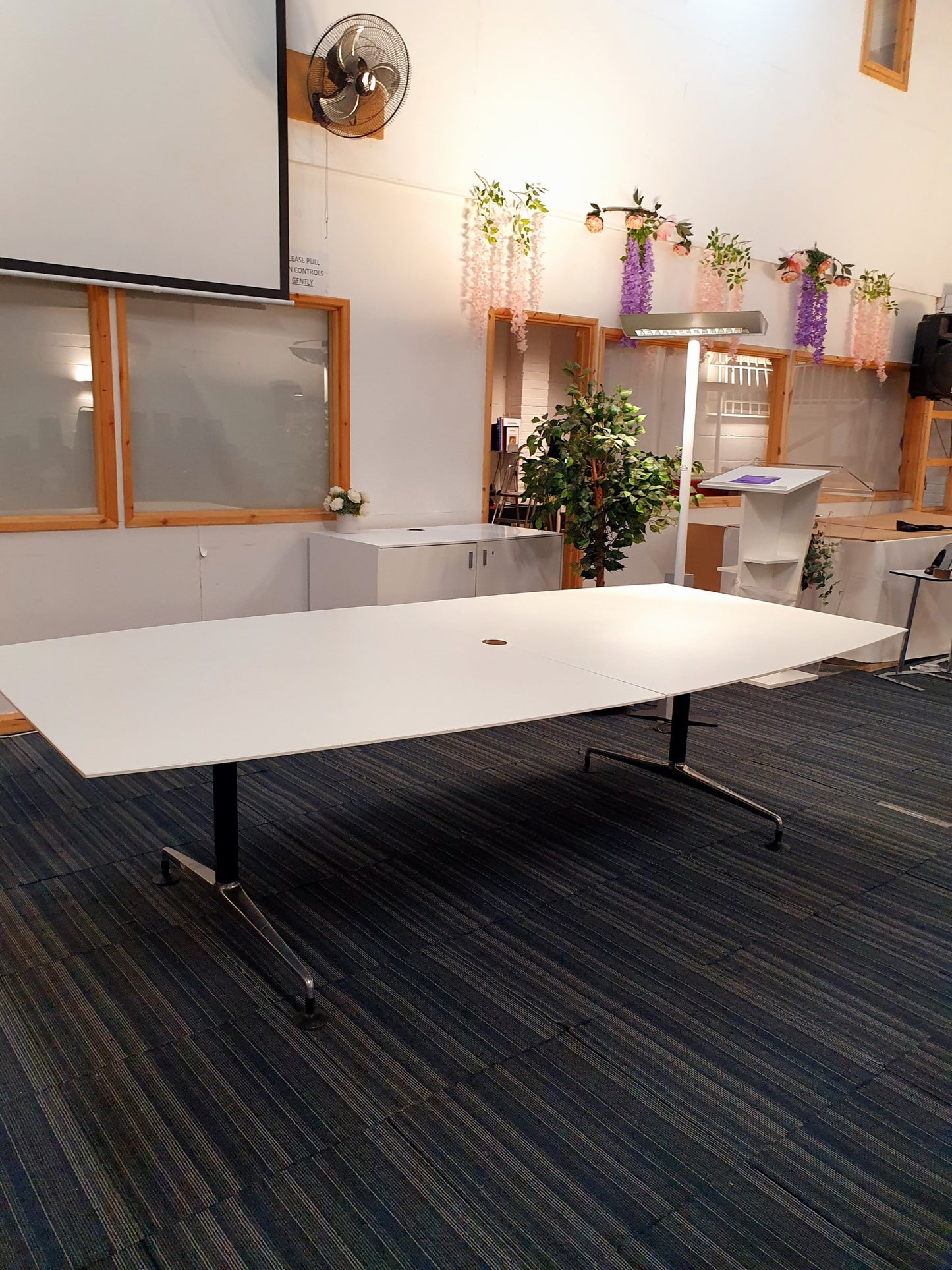White Meeting Table (Seats ten)