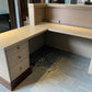 Used Second Hand L shaped Corner Left Return Reception Desk  H=120cm W=169cm L= 151cm