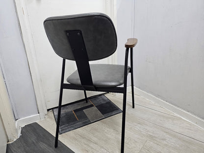 Back of Grey leather waiting room chair