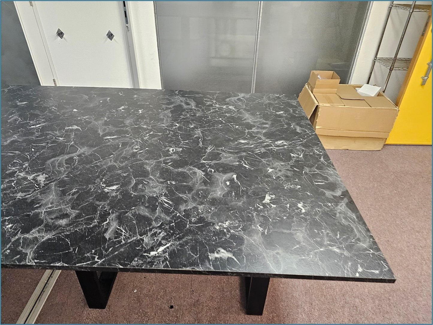 Black marble look office boardroom meeting room conference and training room extra large table