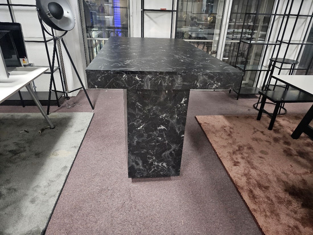 Marble-look High Breakfast Bar Kitchen Island