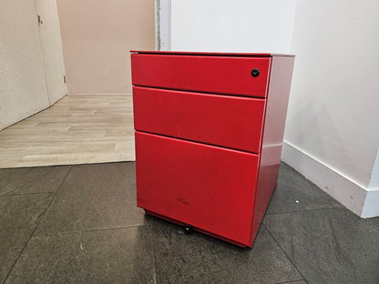 Red Office Pedestal Drawer H:59cm D:57cm W:42cm