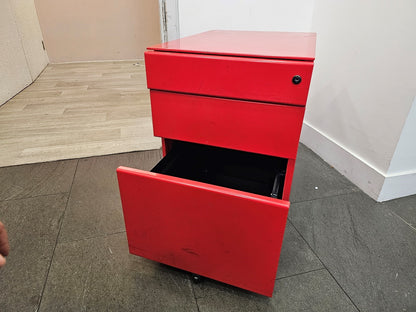 Red Office Pedestal Drawer H:59cm D:57cm W:42cm