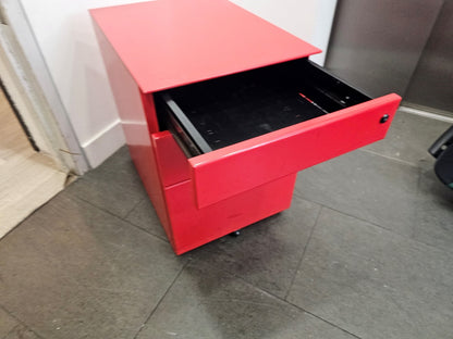 Red Office Pedestal Drawer H:59cm D:57cm W:42cm
