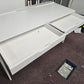 Drawers open of White IKEA Alex Office Desk