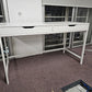 White IKEA Office Desk in front of large window