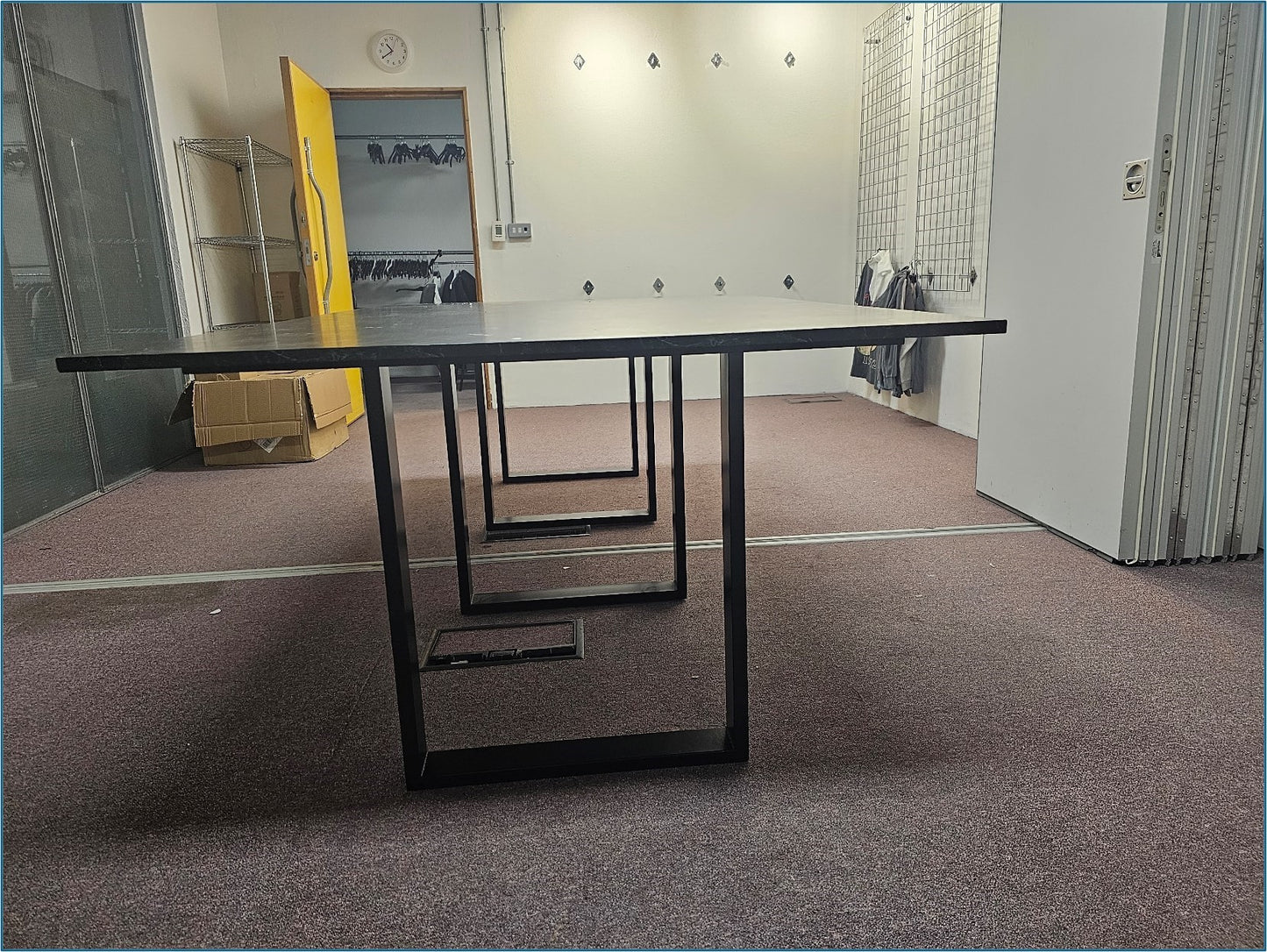 Black marble look office boardroom meeting room conference and training room extra large table