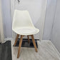 White Chair with Eiffel-Style Wooden Legs