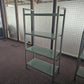 Blue hue glass four shelf bookshelves