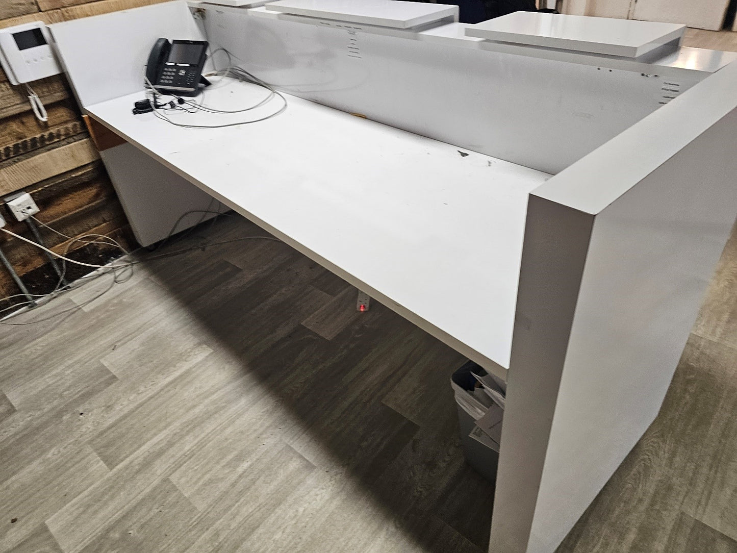 White Office Reception Table with Transaction Top