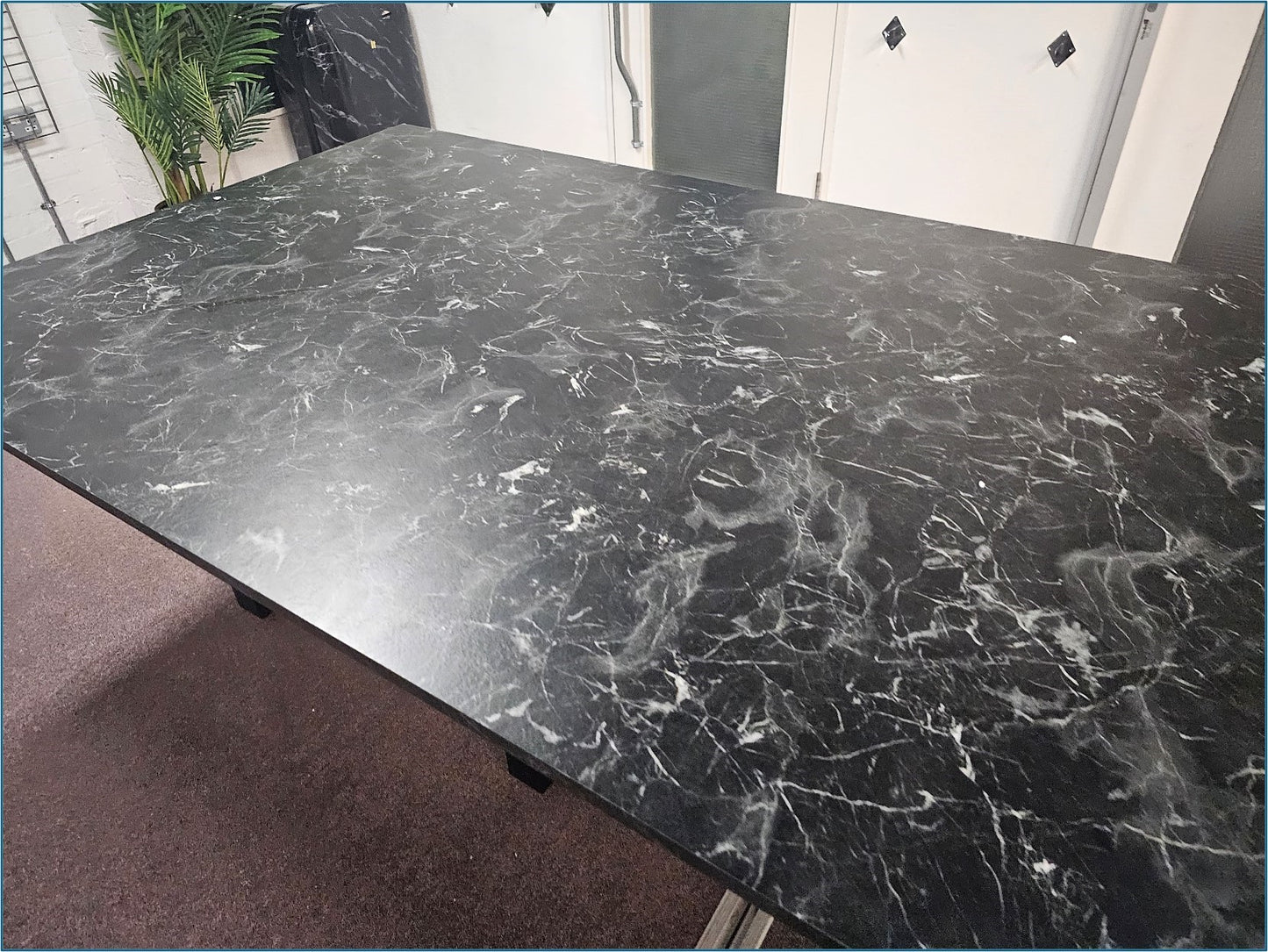 Black marble look office boardroom meeting room conference and training room extra large table