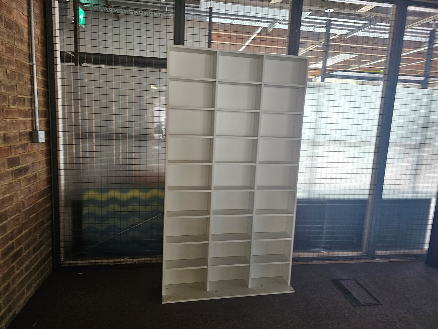 Pigeon hole media unit in white 3x9 | CDs, DVDs, Bookcase storage unit height-adjustable, removable shelves H:180cm W:102cm D: 15cm, 23cm