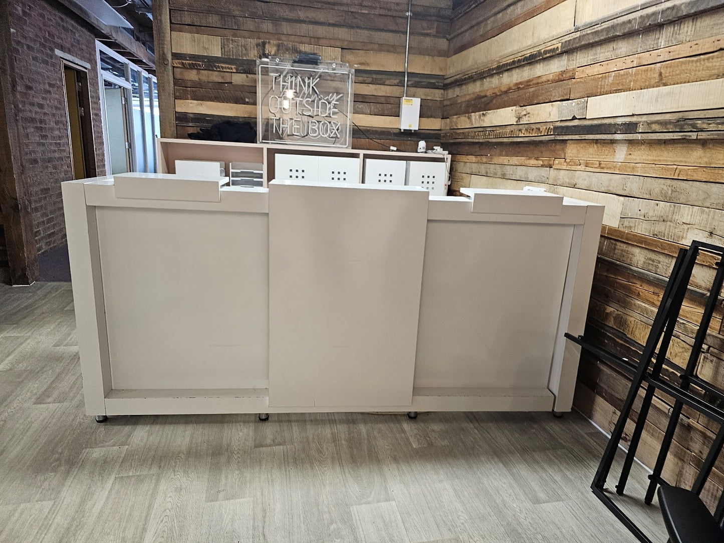 White small reception desk with reception counter