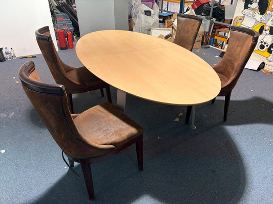 Used modern-style brown dining chairs