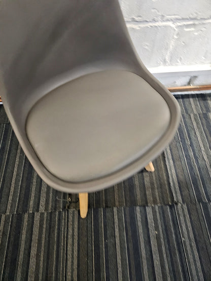 Moulded Coloured Dining Chair by Mmilo Eiffel Style with Plastic Padded Seat
