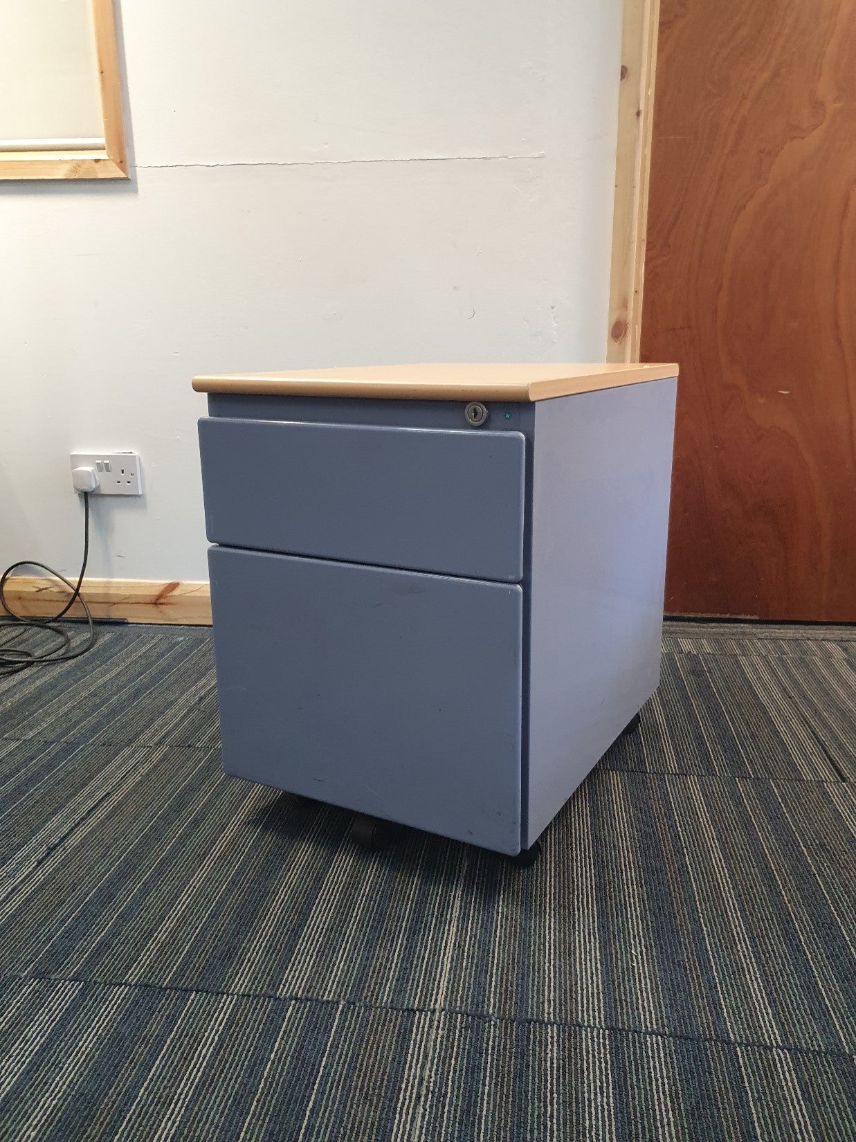 Blue-Wood Office Under Drawer Unit