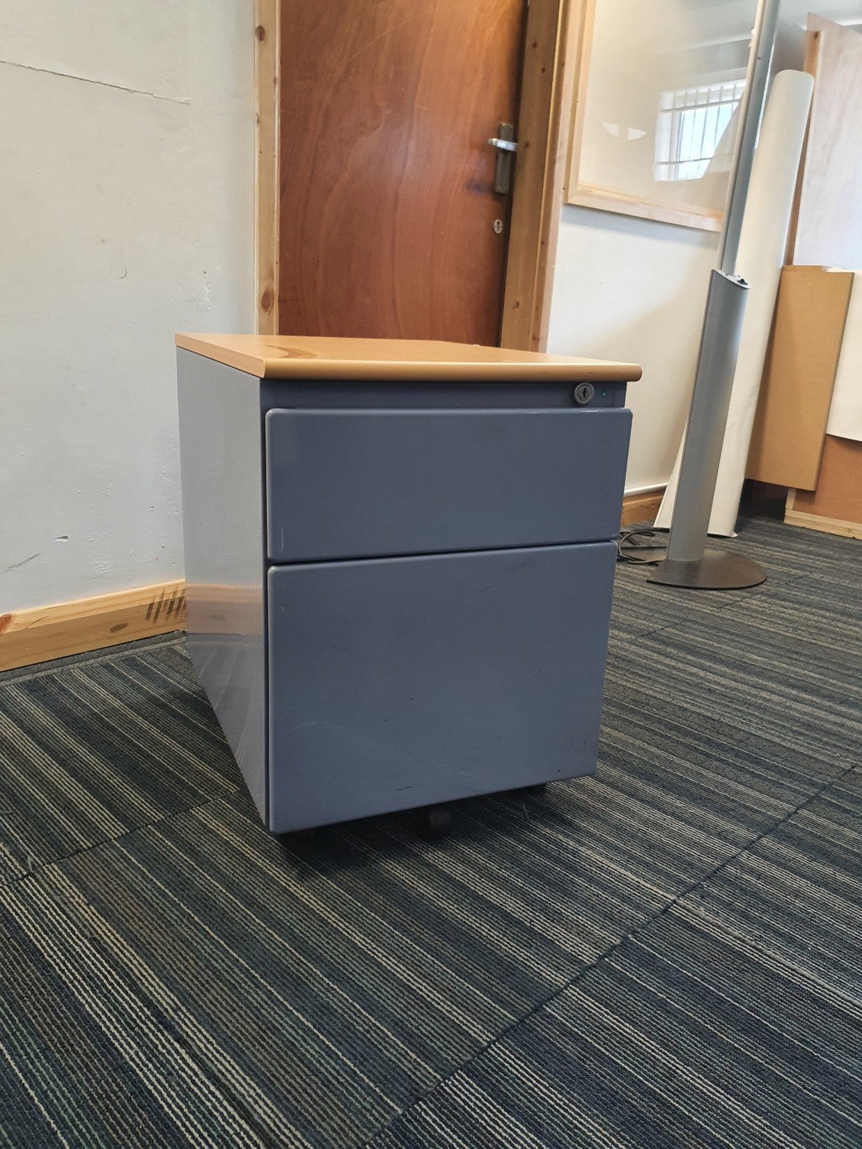 Blue-Wood Office Under Drawer Unit