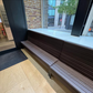 Office Reception Seating, Chocolate brown Marelli strip settee