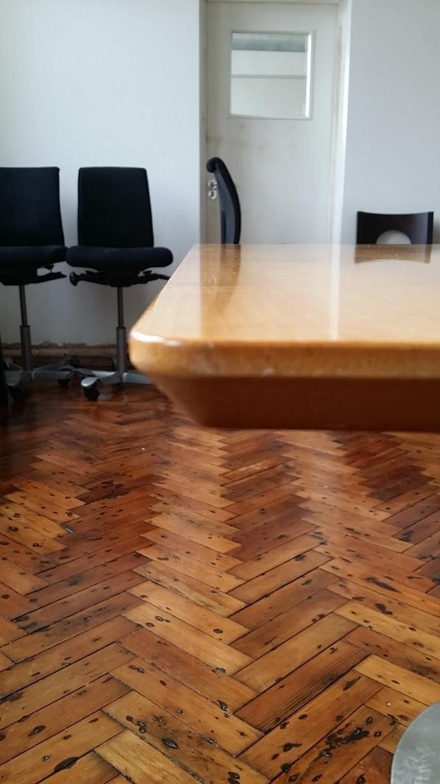 Corner of large office table