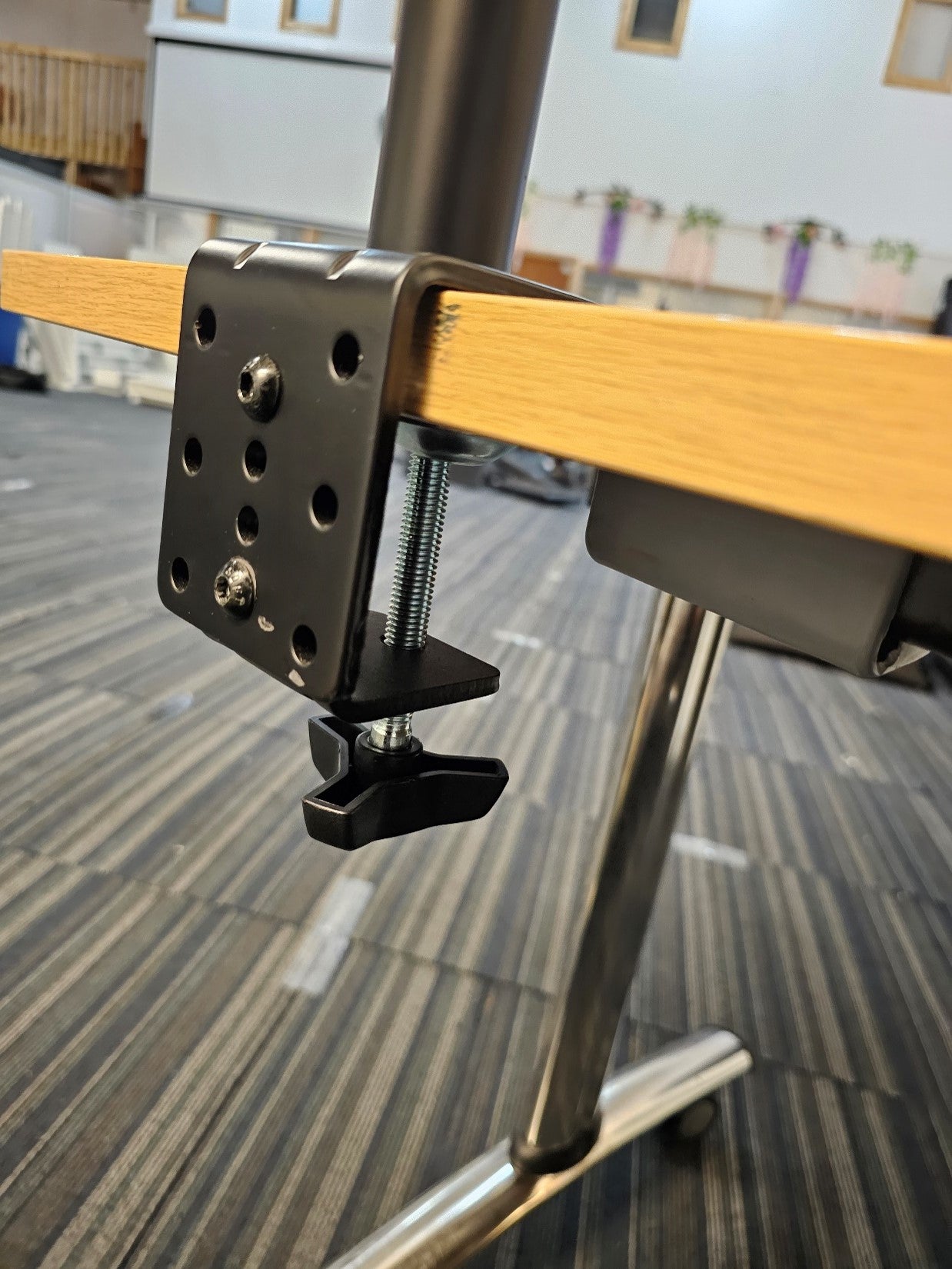 Black Double Monitor Arm clamp