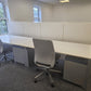 White Two Person Desk Bank - 1600mm Tabletop - 320cm x 80cm