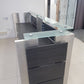 Used Second Hand  Reception Desk Glass Top Modular Rectangular 2 Person desk 350cm w x 88cm d