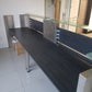 Used Second Hand  Reception Desk Glass Top Modular Rectangular 2 Person desk 350cm w x 88cm d