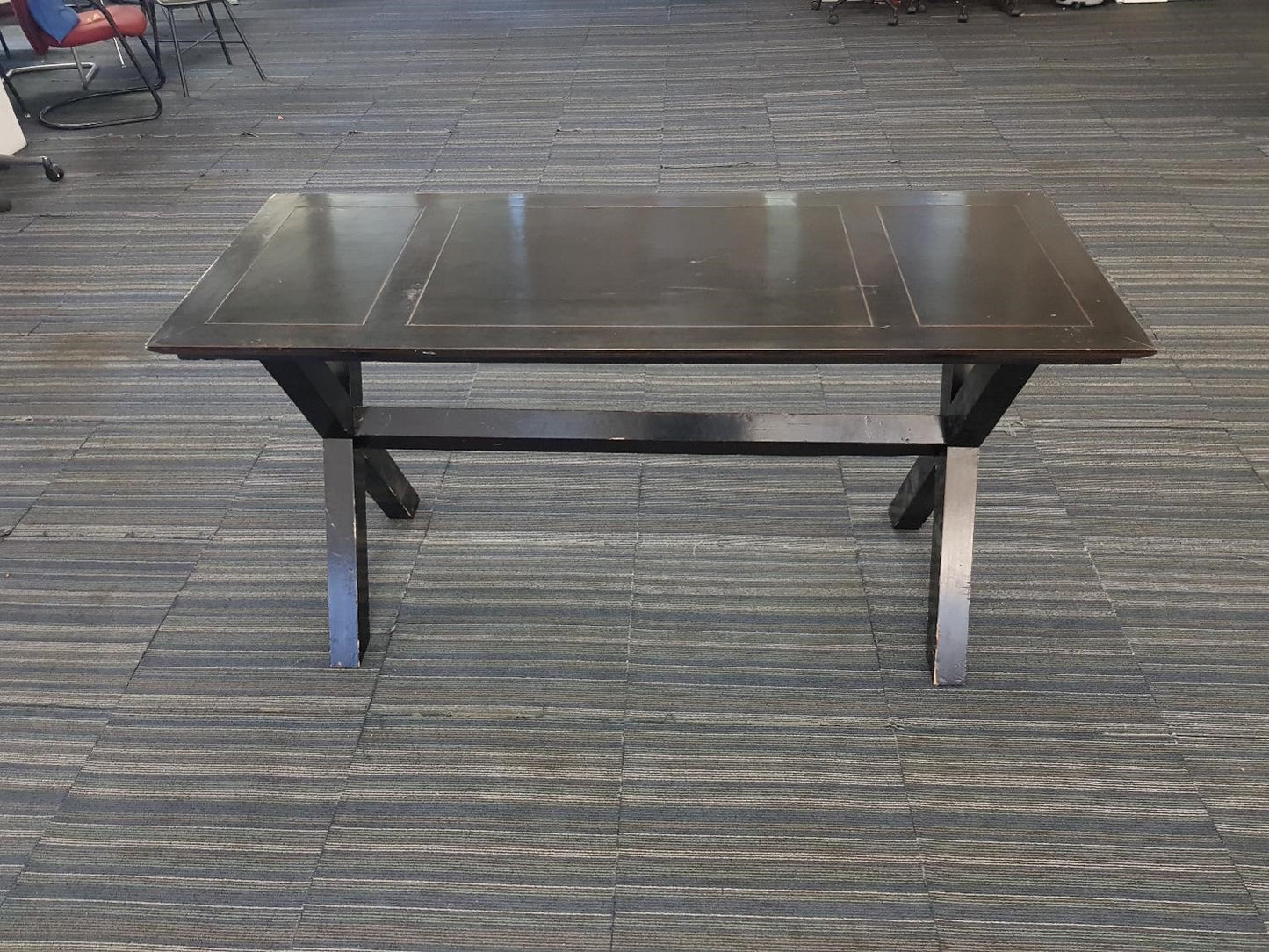 Used Black Rectangular Dining and Breakout Table