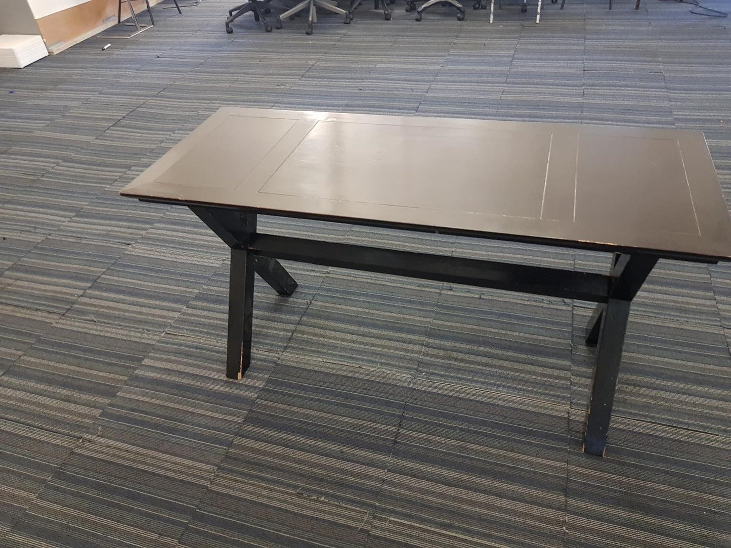 Used Black Rectangular Dining and Breakout Table