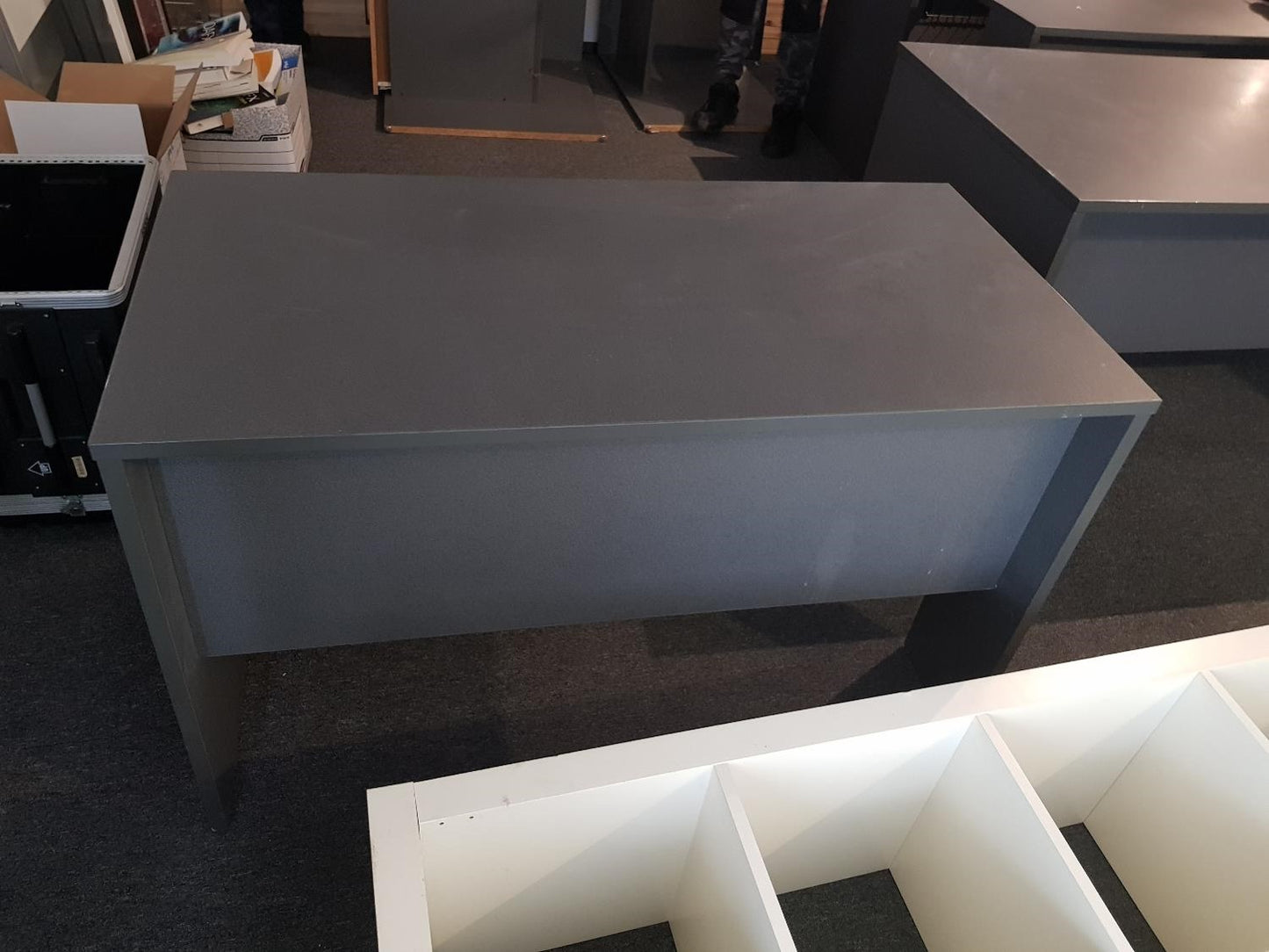 Used Desk Panel legged Office Workstation Table in Shadow Grey 120cm x 60cm x 73cm