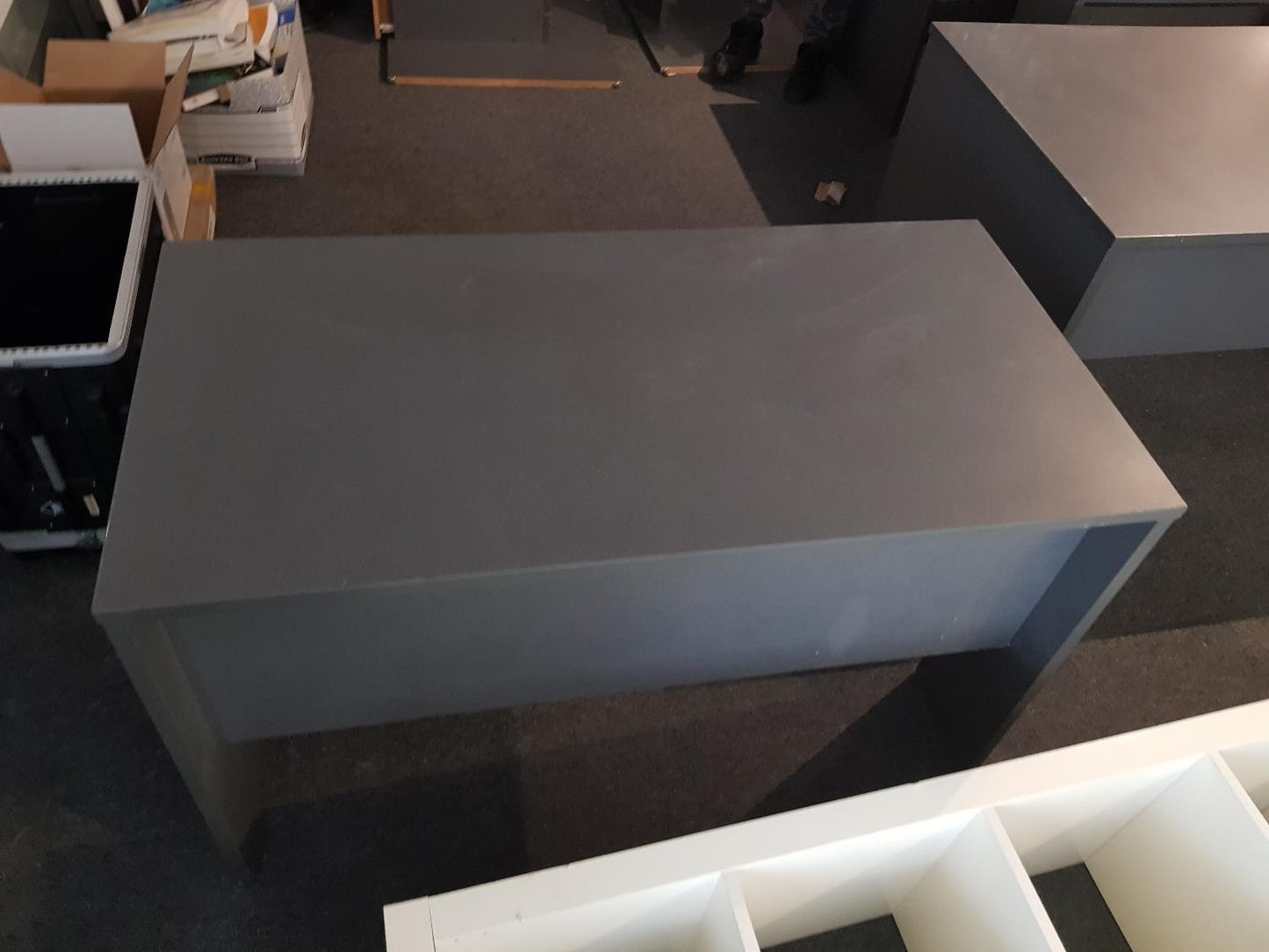 Used Desk Panel legged Office Workstation Table in Shadow Grey 120cm x 60cm x 73cm