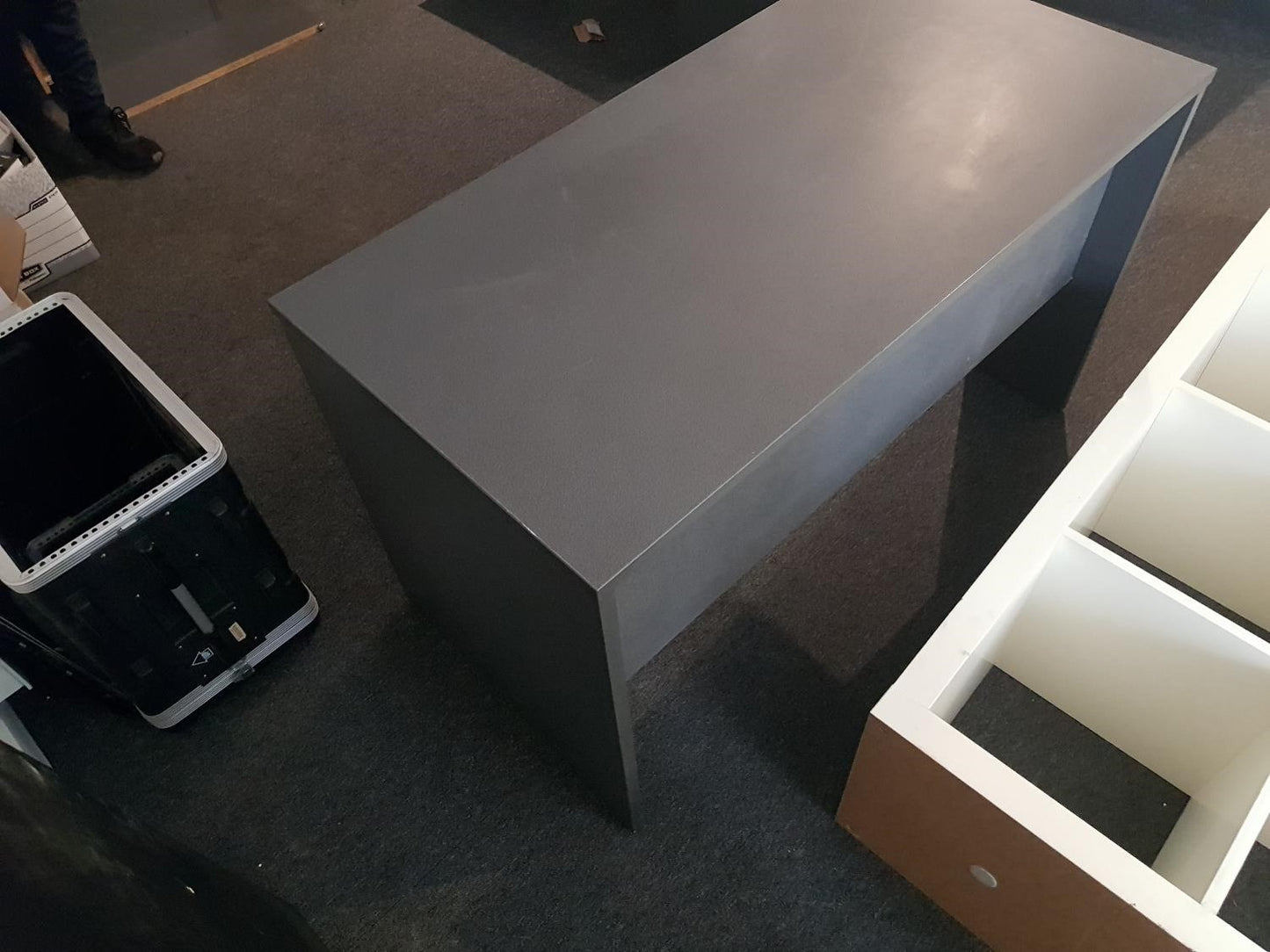 Used Desk Panel legged Office Workstation Table in Shadow Grey 120cm x 60cm x 73cm
