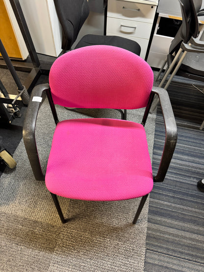 Pink Reception Area Stick Chair, upholstered