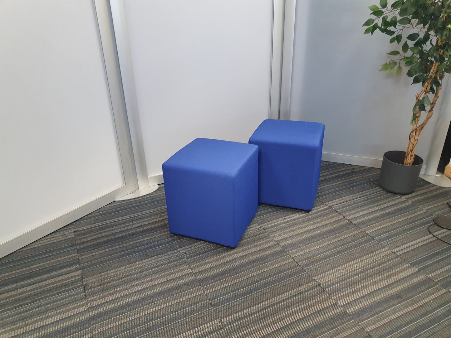 Blue Cube Reception Stool