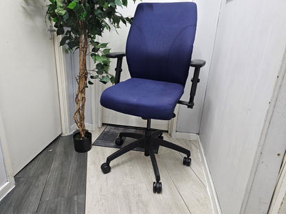Purple Office High back Chair, Wheeled and Adjustable