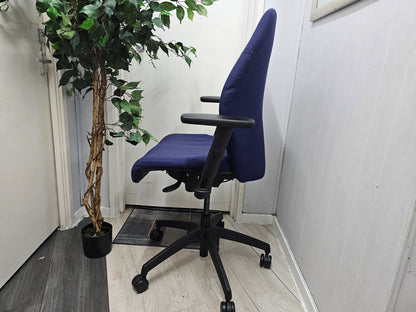 Purple Office High back Chair, Wheeled and Adjustable