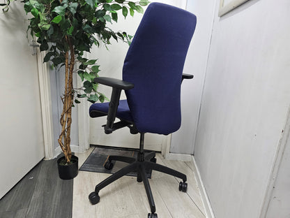 Purple Office High back Chair, Wheeled and Adjustable