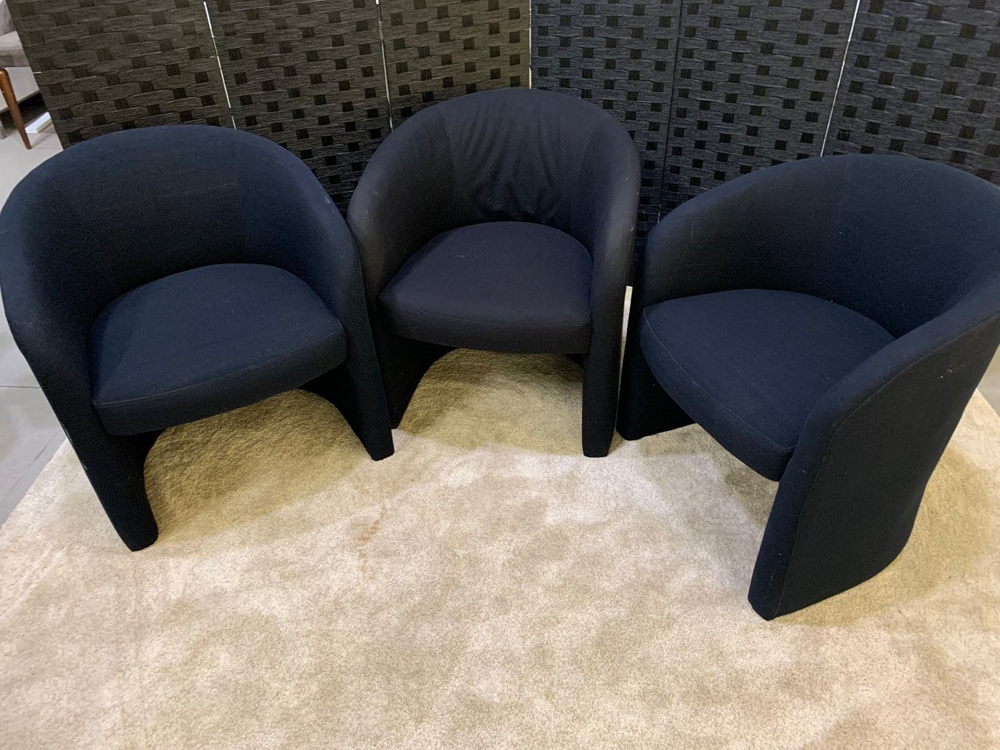 Used Black Fabric Reception Breakout Tub Chair Armchair