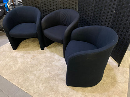 Used Black Fabric Reception Breakout Tub Chair Armchair