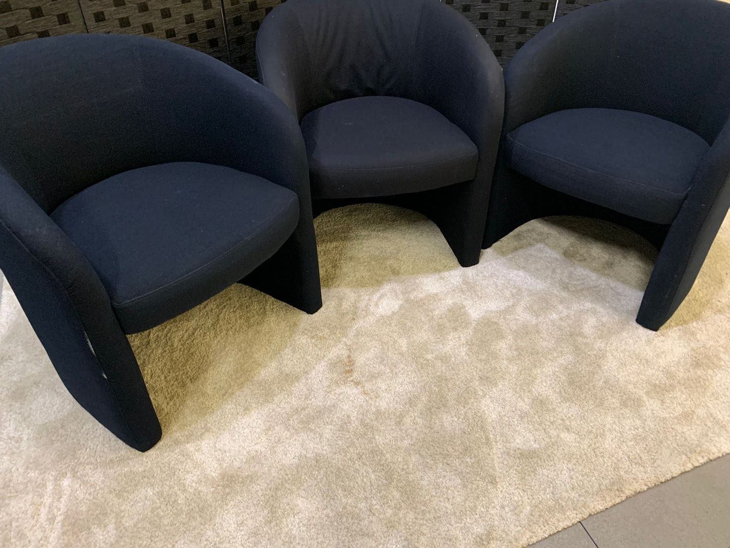 Used Black Fabric Reception Breakout Tub Chair Armchair