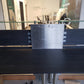 Black used office reception desk