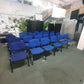 Blue office stacking black frame reception four leg meeting classroom conference chairs