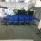 Blue office stacking black frame reception four leg meeting classroom conference chairs