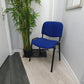 Blue office stacking black frame reception four leg meeting classroom conference chairs