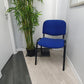 Blue office stacking black frame reception four leg meeting classroom conference chairs