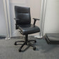 Leather office chair on wheels