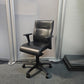 Black leather office desk chair