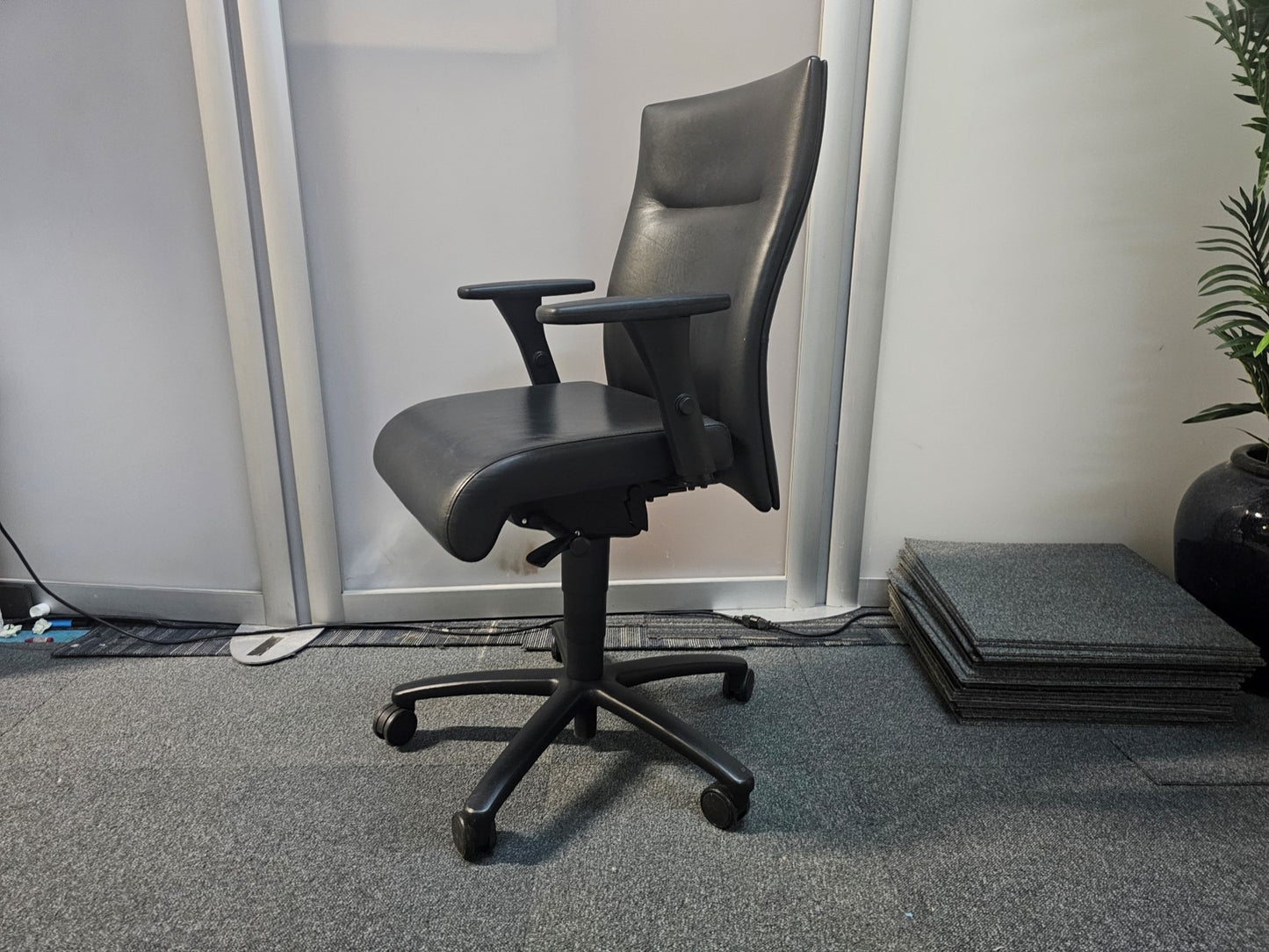 leather office chair in black