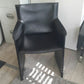 Enrico Pellizzoni Black leather modern arm chair